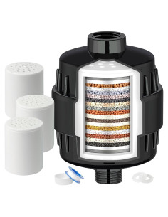 Filtro de Ducha Dwavele 20 Etapas con 3 Cartuchos - Agua Dura