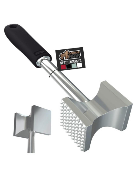 Aplastador de Carne Doble Lado GORILLA GRIP, 0.25 kg, Negro