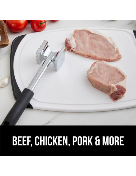 Aplastador de Carne Doble Lado GORILLA GRIP, 0.25 kg, Negro