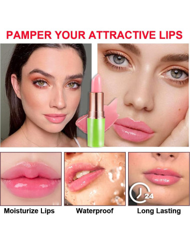 Barra de Labios que Cambia de Color BINGBRUSH Aloe Vera 2 Pcs