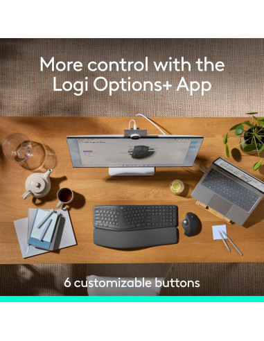 Logitech MX Ergo S Ratón Trackball Inalámbrico Ergonómico