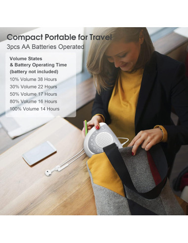 Máquina de Ruido Blanco Mesqool con 24 Sonidos Relajantes