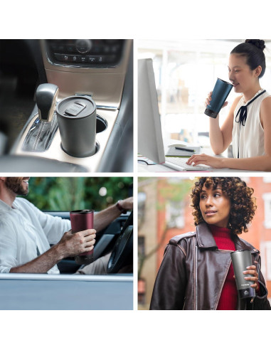 Taza de viaje autocalentable Nextmug Go 473 ml Burdeos