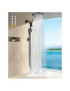 Cabezal de Ducha Doble Filtrado MakeFit 8" Negro Mate