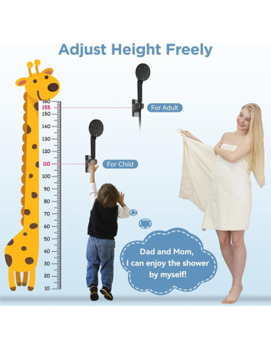 Cabezal de Ducha Doble Filtrado MakeFit 8" Negro Mate