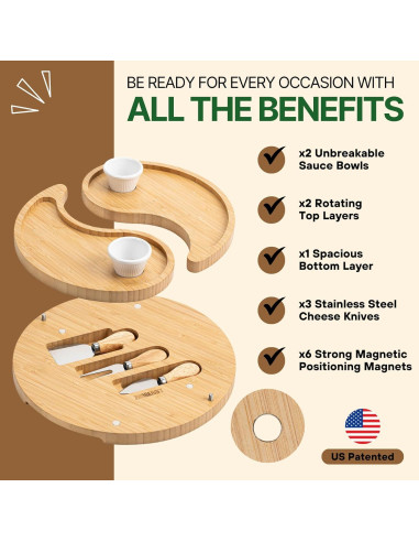 Tablero de Charcutería ZMARKRAFT Doble Capa 30.48 cm Beige