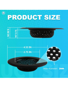 Colador de Fregadero SYIPO Acero Inoxidable 11.43 cm Antibloqueo 2