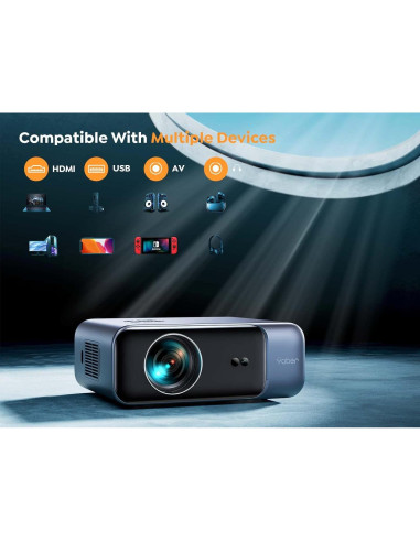 Proyector YABER Pro V9 4K WiFi 6 600 ANSI 1080P Cine en Casa