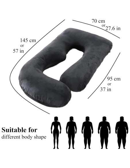Almohada de Maternidad ALLOPERA Jshape 144.78 cm Terciopelo Almohada de Maternidad ALLOPERA Jshape 144.78 cm Terciopelo
