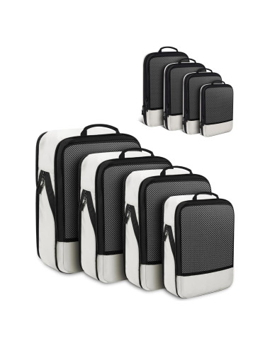 Set de 4 Cubos de Compresión SDGFUI para Viajes Beige