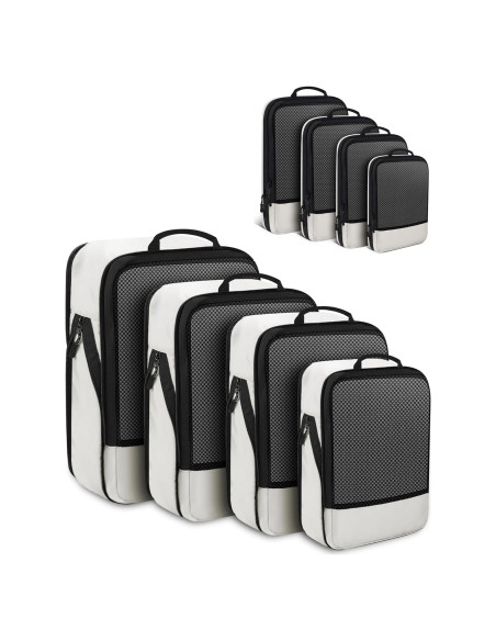 Set de 4 Cubos de Compresión SDGFUI para Viajes Beige