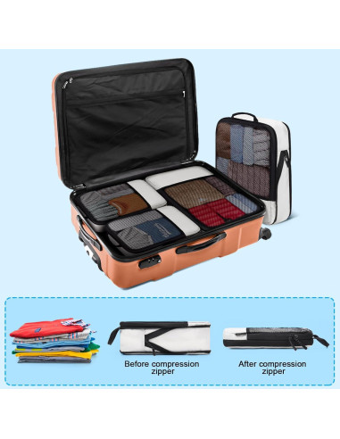 Set de 4 Cubos de Compresión SDGFUI para Viajes Beige