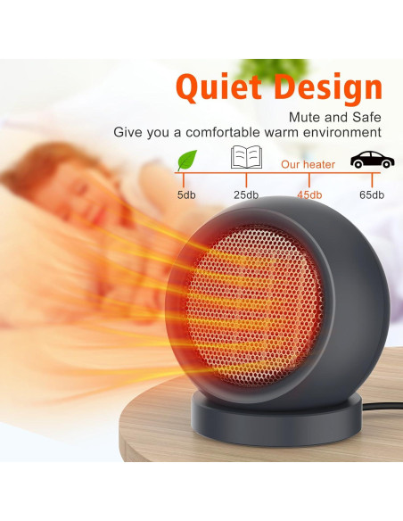 Calentador Eléctrico de Cerámica PTC Coolfor 0.61 kg Gris