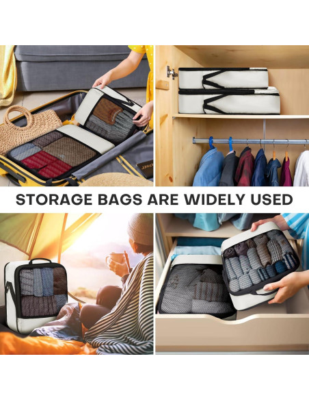 Set de 4 Cubos de Compresión SDGFUI para Viajes Beige