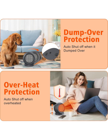 Calentador Eléctrico de Cerámica PTC Coolfor 0.61 kg Gris