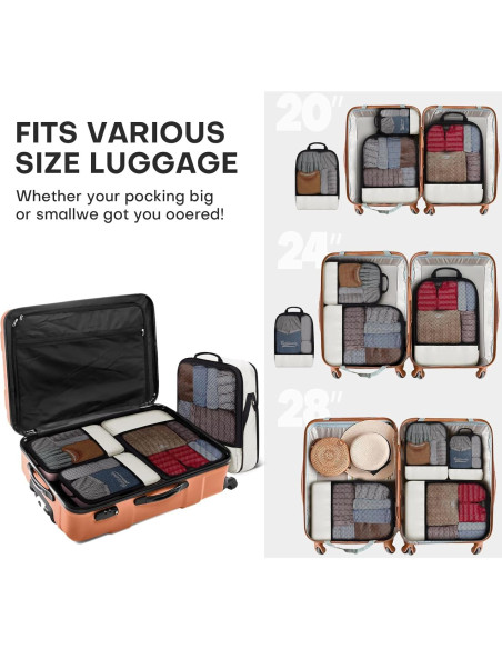 Set de 4 Cubos de Compresión SDGFUI para Viajes Beige