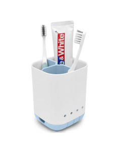 Soporte para Cepillos de Dientes Scartink Azul Desmontable 3 Compartimentos