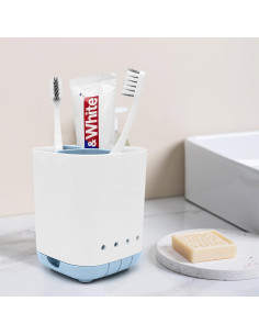 Soporte para Cepillos de Dientes Scartink Azul Desmontable 3 Compartimentos 2