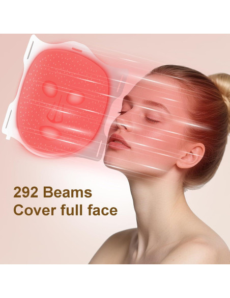 Máscara de Terapia de Luz Roja VYM - 292 LEDs - Blanca