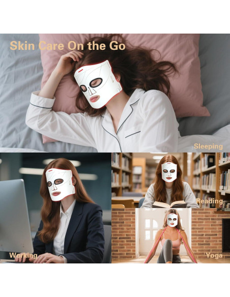 Máscara de Terapia de Luz Roja VYM - 292 LEDs - Blanca