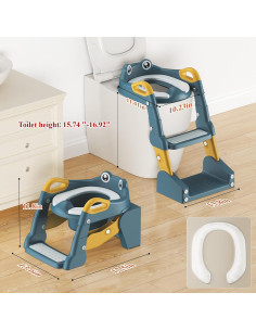 Asiento de Entrenamiento para Baño MTT-04 Azul 2-en-1 2