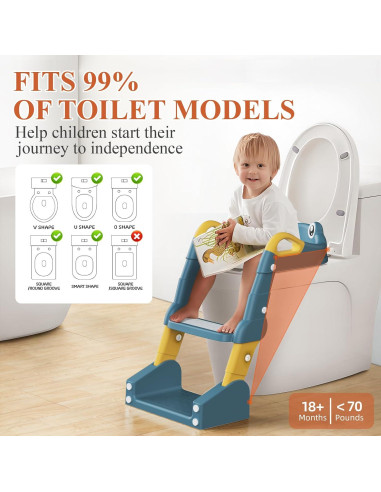 Asiento de Entrenamiento para Baño MTT-04 Azul 2-en-1