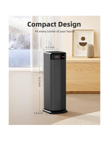 Calefactor Eléctrico BREEZOME MG26QN 1500W Oscilante 90