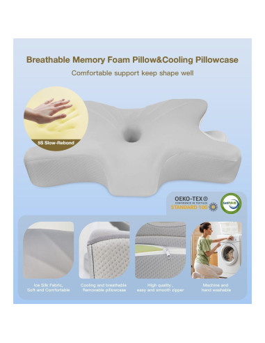 Almohada Cervical Ergonomica SurSynch P002 Espuma Viscoelástica