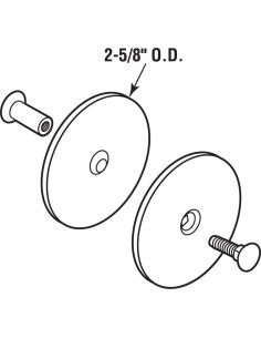 Placa de Cubierta de Agujero para Puerta Prime-Line U 10088 6.67 cm 2