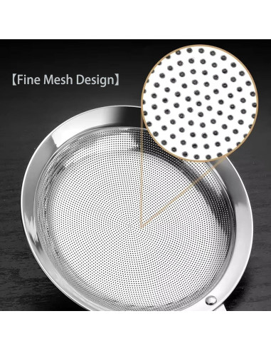 Colador de Acero Inoxidable 304 con Mango Ergonómico - Malla Fina