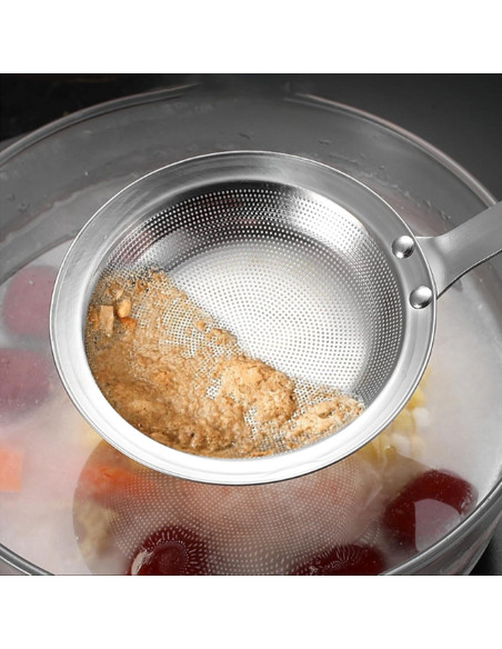Colador de Acero Inoxidable 304 con Mango Ergonómico - Malla Fina Colador de Acero Inoxidable 304 con Mango Ergonómico - Malla Fina