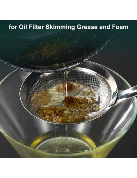 Colador de Acero Inoxidable 304 con Mango Ergonómico - Malla Fina Colador de Acero Inoxidable 304 con Mango Ergonómico - Malla Fina