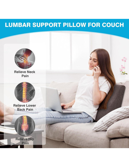 Almohada de Soporte Lumbar TANYOO con Espuma de Memoria 50.8x12.7 cm