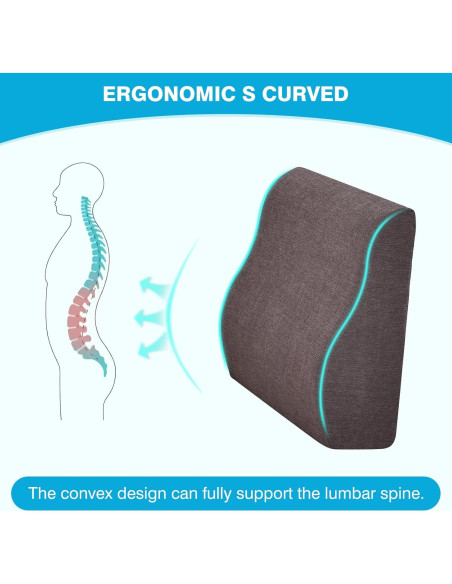 Almohada de Soporte Lumbar TANYOO con Espuma de Memoria 50.8x12.7 cm
