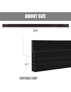 Barrera de Corrientes Suptikes 2 Piezas 5.1 cm x 99 cm Negro 2