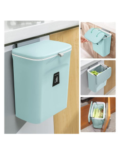 Cubo de Compostaje Tiyafuro 9.1L con Tapa para Cocina y Baño