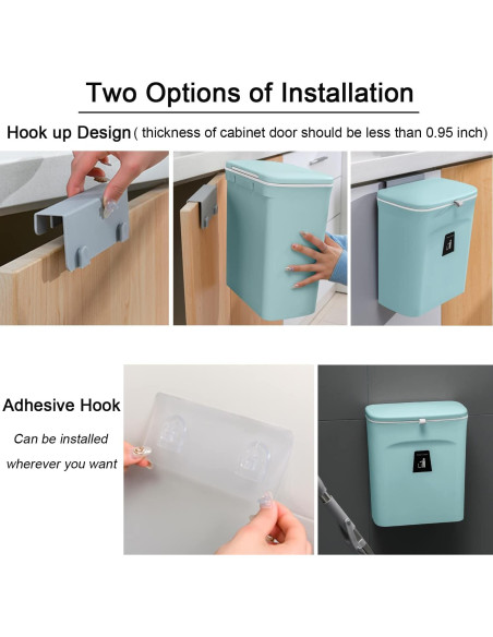 Cubo de Compostaje Tiyafuro 9.1L con Tapa para Cocina y Baño