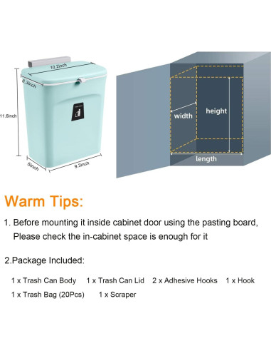 Cubo de Compostaje Tiyafuro 9.1L con Tapa para Cocina y Baño