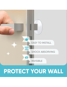 Tope de Pared y Puerta Casa Más Fuerte 6 Piezas Goma Transparente 2