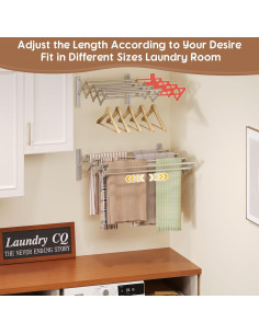 Estante de Secado de Ropa Plegable X-cosrack 8 Varillas Aluminio 2