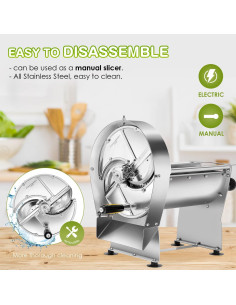 Cortadora de Verduras Eléctrica NEWTRY 10mm Acero Inoxidable 2