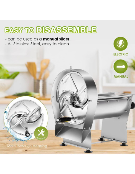 Cortadora de Verduras Eléctrica NEWTRY 10mm Acero Inoxidable