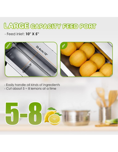 Cortadora de Verduras Eléctrica NEWTRY 10mm Acero Inoxidable