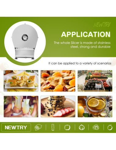 Cortadora de Verduras Eléctrica NEWTRY 10mm Acero Inoxidable