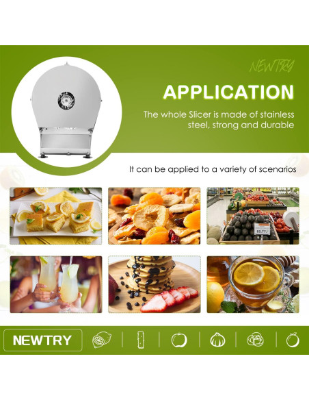 Cortadora de Verduras Eléctrica NEWTRY 10mm Acero Inoxidable