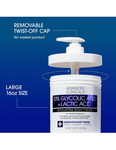 Crema Exfoliante Corporal Advanced Clinicals 453.6 g AHA 2