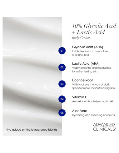 Crema Exfoliante Corporal Advanced Clinicals 453.6 g AHA