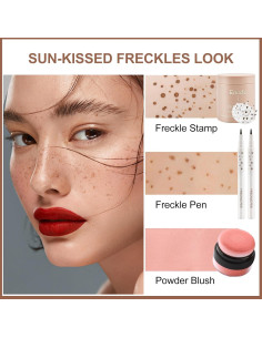 Kit de Maquillaje de Pecas y Rubor Erinde - Natural y Larga Duración 2