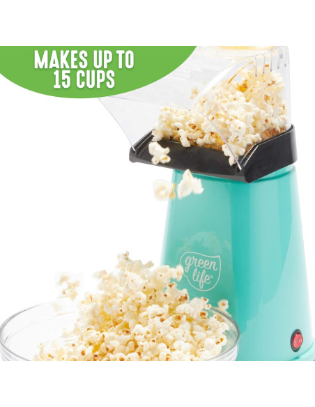 Fabricante de Palomitas Eléctrico GreenLife 18 Tazas Turquesa