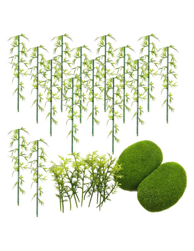 Conjunto 30 PCS Árboles de Bambú Miniatura Woohome Verde